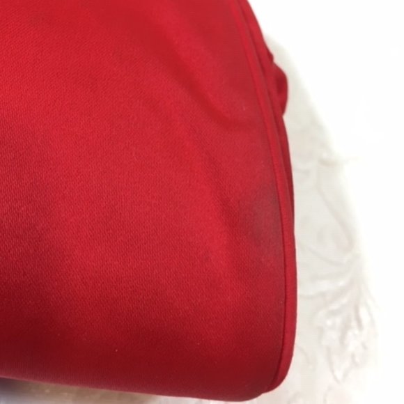 Vtg Stylemark Red Fabric Evening Gold Tone Fancy Clasp Clutch Purse 8.5"X6" - Picture 13 of 14